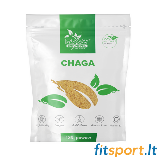 Raw Powders Čaga grybų milteliai (125 g) (Chaga) 